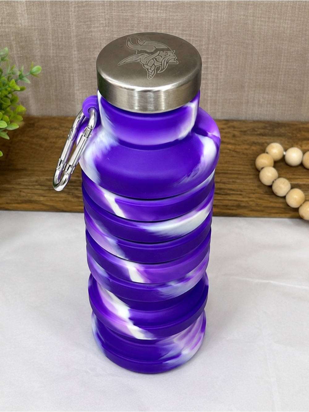 NEW Minnesota Vikings Purple Collapsible Water Bottle BPA Free